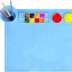 Παιδικό χαλάκι ζωγραφικής σιλικόνης με θήκες χρωμάτων σε μπλε χρώμα - ARTMAT
