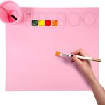 Παιδικό χαλάκι ζωγραφικής σιλικόνης με θήκες χρωμάτων σε ροζ χρώμα - ARTMAT