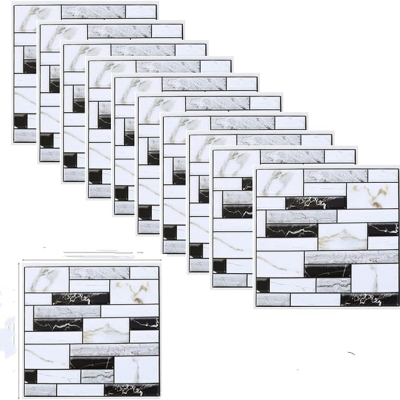 Αυτοκόλλητες Ταπετσαρίες Πλακιδίων (10 τμχ) MARBLEBLOCKS