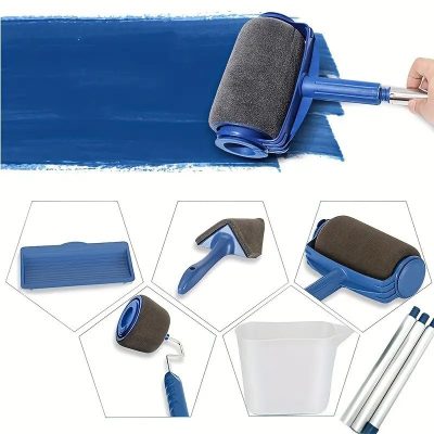 Professional Paint Roller Kit with 6 Tools, Large & Small Rollers, Adjustable Handle, No-Drip Design | PRIMEPAINTER