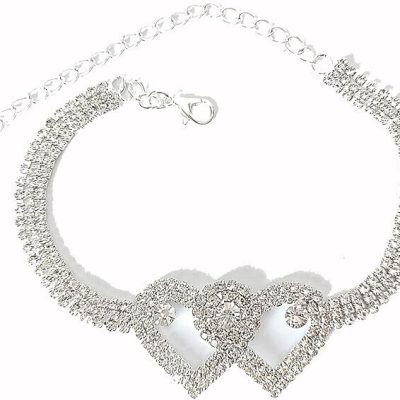 Γυναικεία Ασημένια Αλυσίδα Ποδιού με Καρδιά DIAMONDS