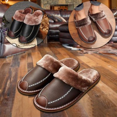 Δερμάτινες θερμικές παντόφλες | NOBLEFEET