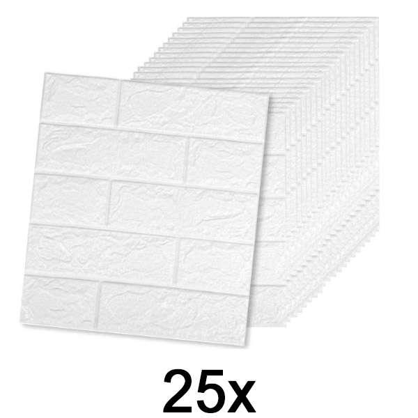 5x Αυτοκόλλητες Ταπετσαρίες 3D με Σχέδιο Τούβλου (5 τεμ.) BRICKSBY