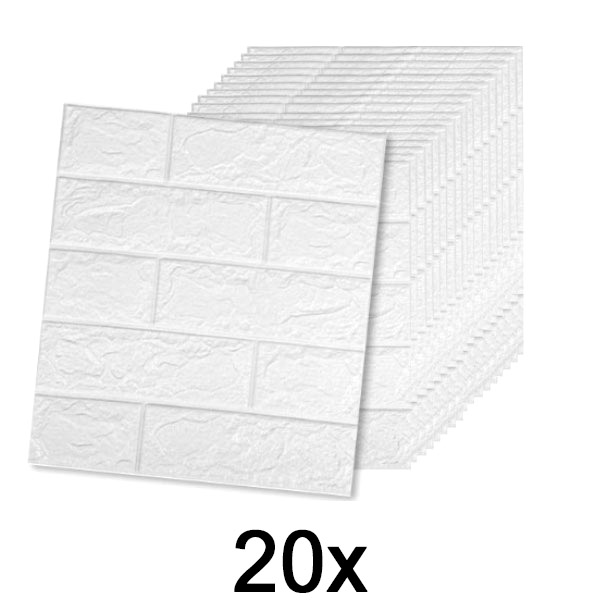 4x Αυτοκόλλητες Ταπετσαρίες 3D με Σχέδιο Τούβλου (5 τεμ.) BRICKSBY